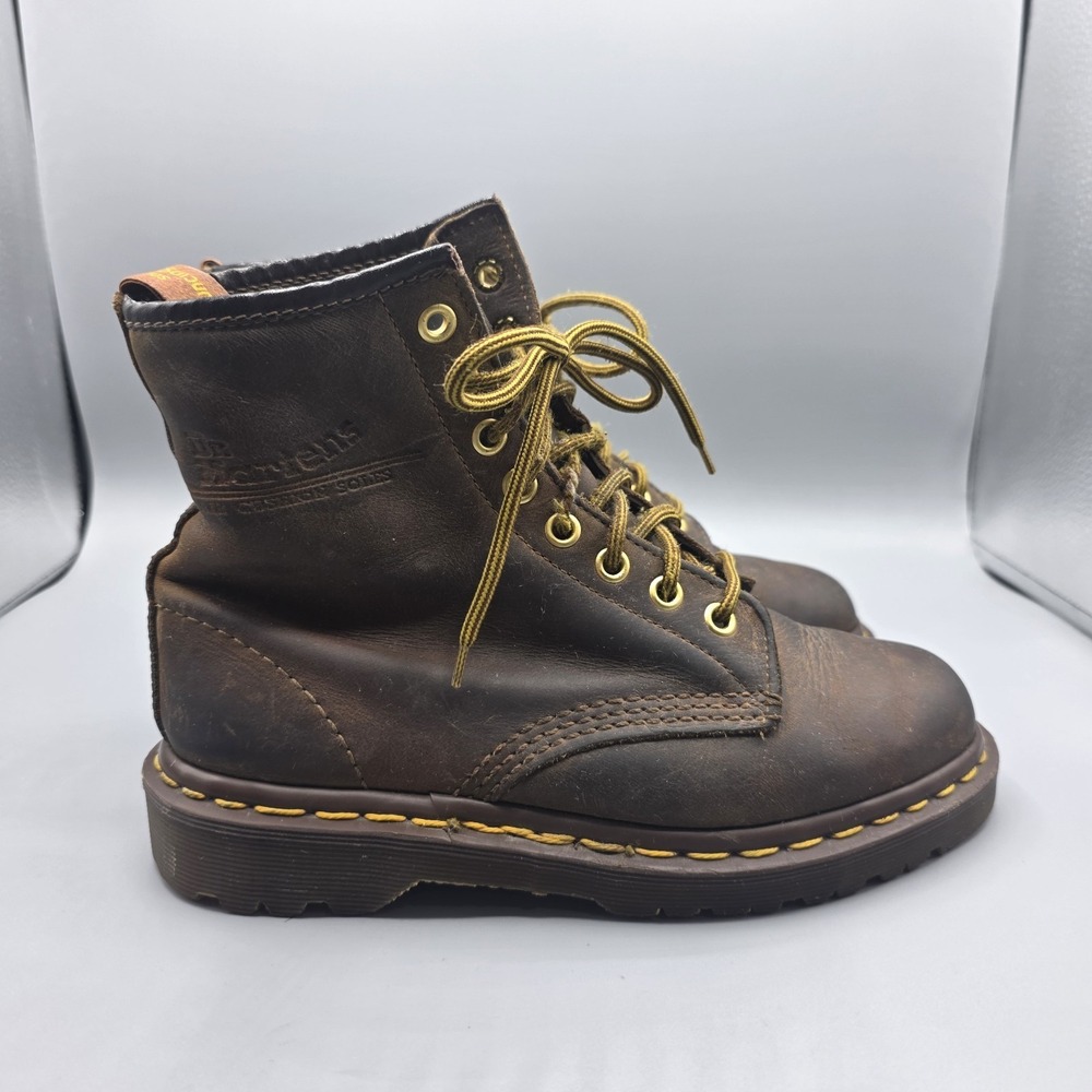 Vtg Dr Martens Boots UK 4 Womens 6 US Brown Leather 8 Eye Combat‎ England Mens 5 - Picture 6 of 16
